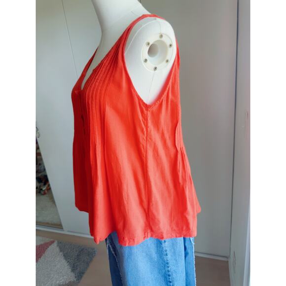 Mauve Womens Tank Top Orange Size 4 Boho Summer Bright Flowy Boho Vibes - Picture 2 of 8